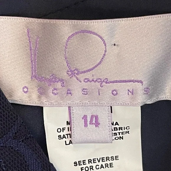 Hayley Paige Navy Maxi Dress Size 14 - Picture 8 of 13